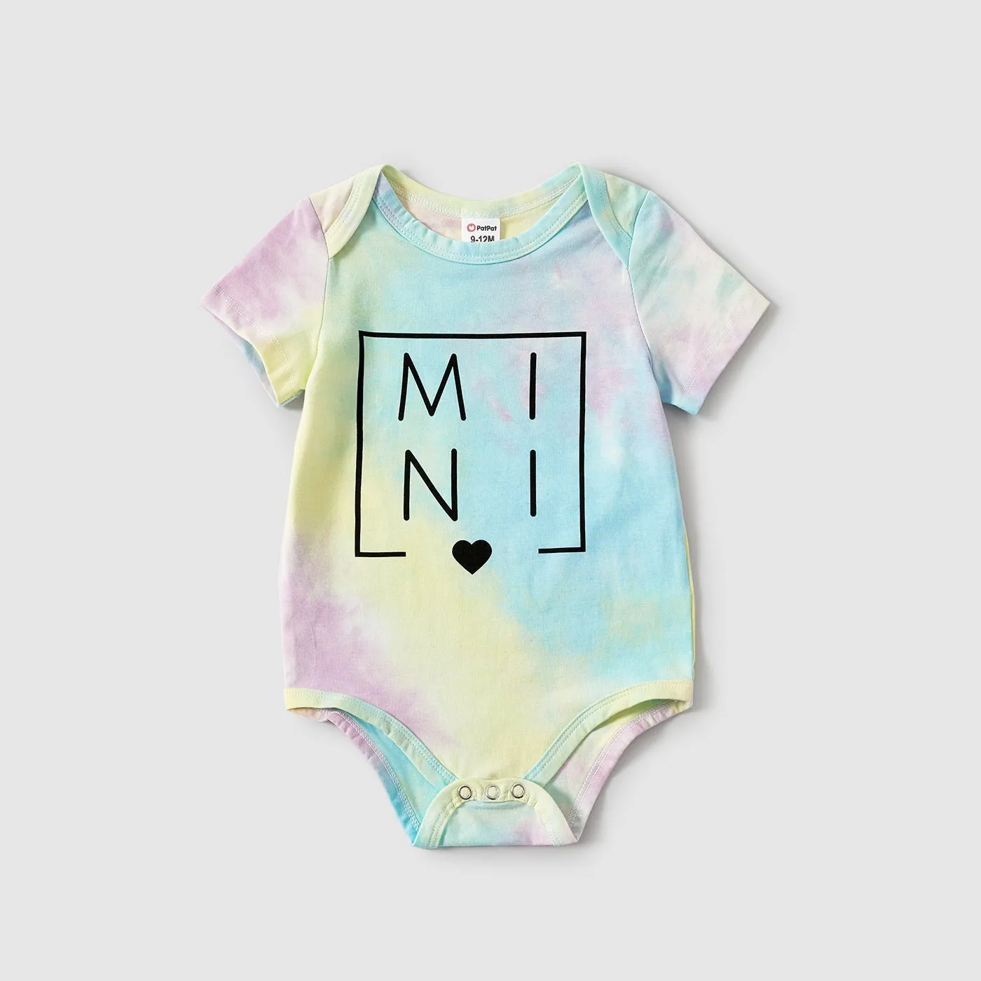 Mommy and Me 95% Cotton Letter Print Tie Dye Short-sleeve Tee