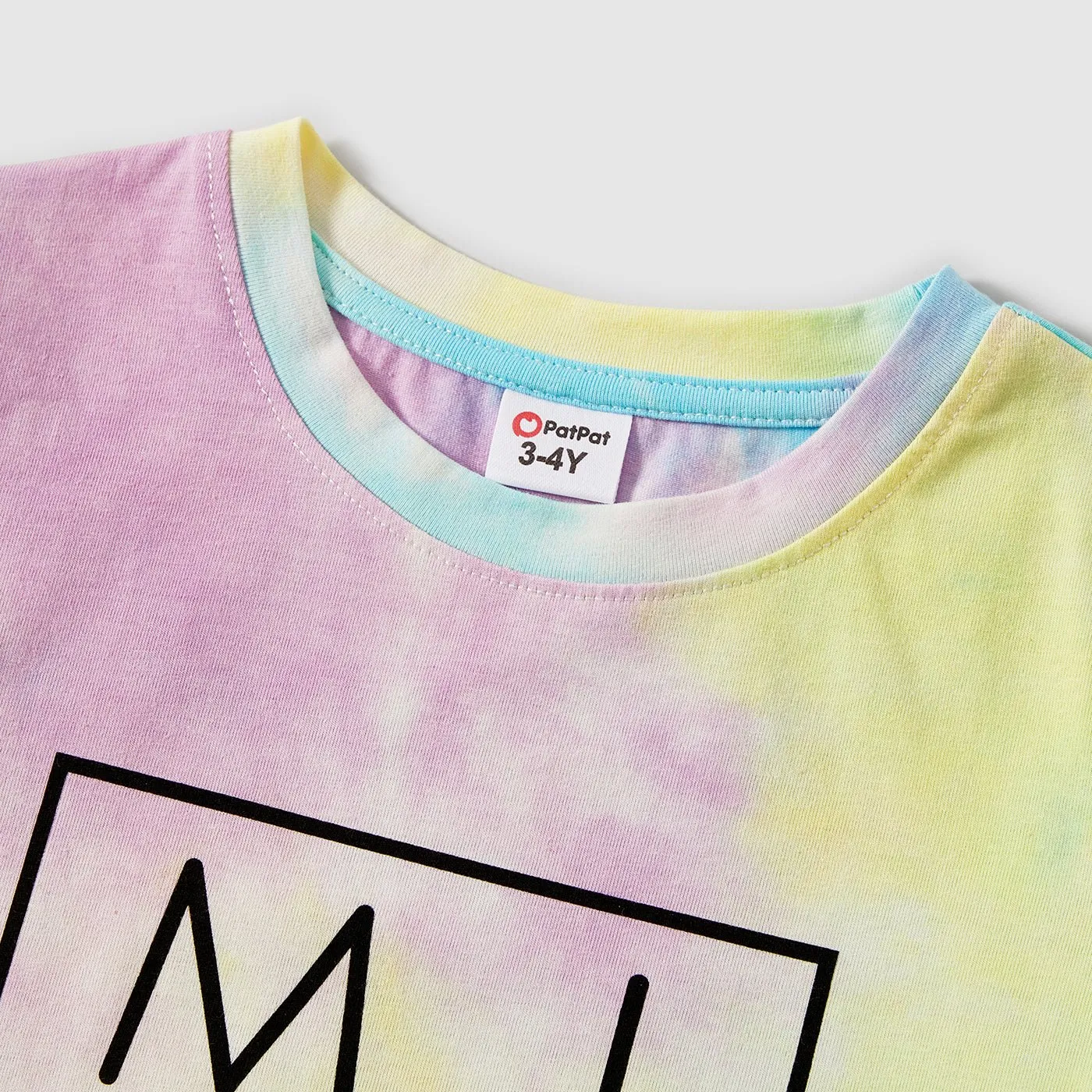 Mommy and Me 95% Cotton Letter Print Tie Dye Short-sleeve Tee