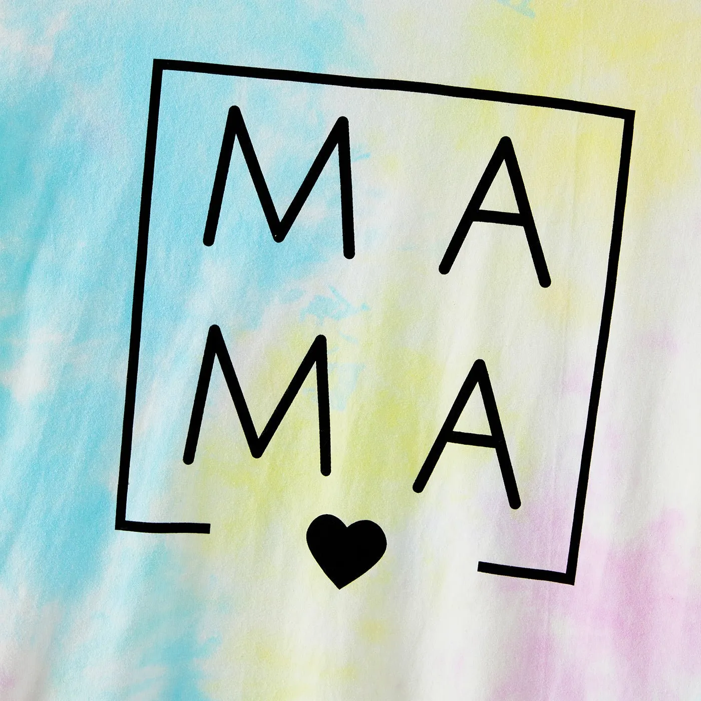 Mommy and Me 95% Cotton Letter Print Tie Dye Short-sleeve Tee