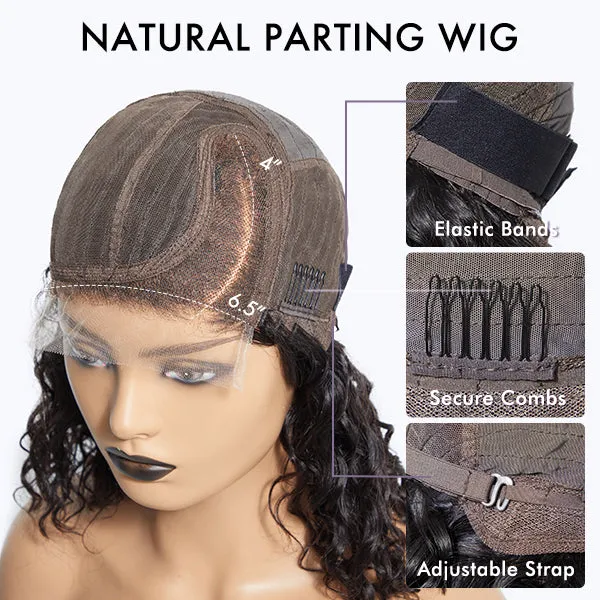 Natural Look Yaki Texture Layered Bangs Bob Wig Glueless Minimalist HD Lace Human Hair Wig Pre-Cut Lace