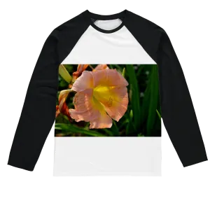 Orange Flower Sublimation Baseball Long Sleeve T-Shirt