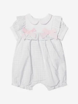 Patachou Baby Girls Cotton Check Bow Romper