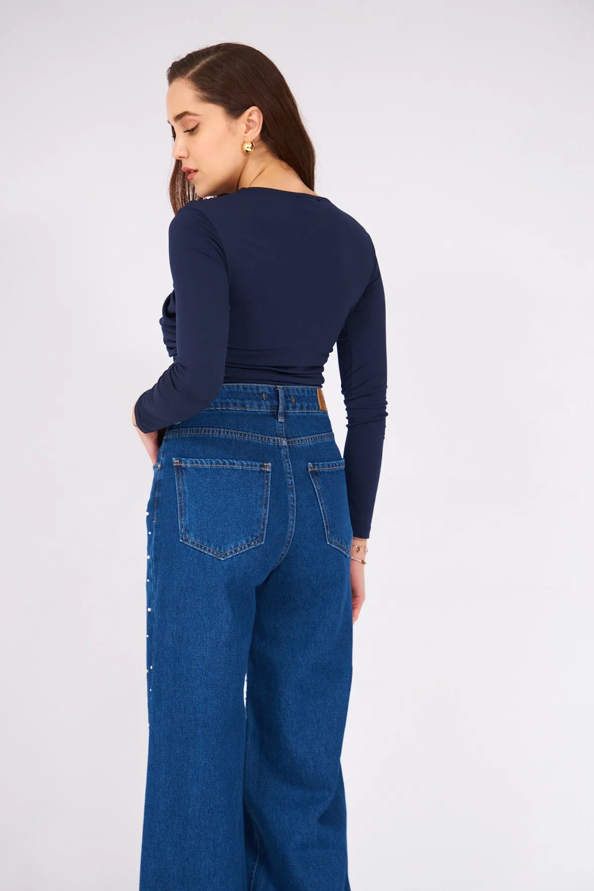 Pearl Stone Jean Blue