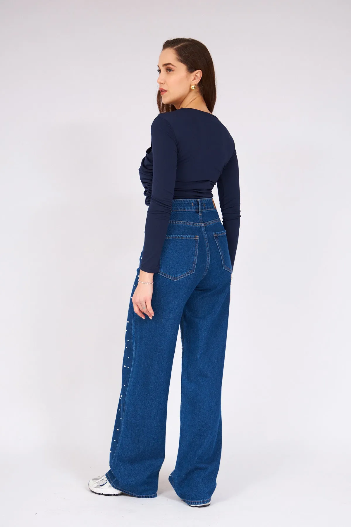 Pearl Stone Jean Blue