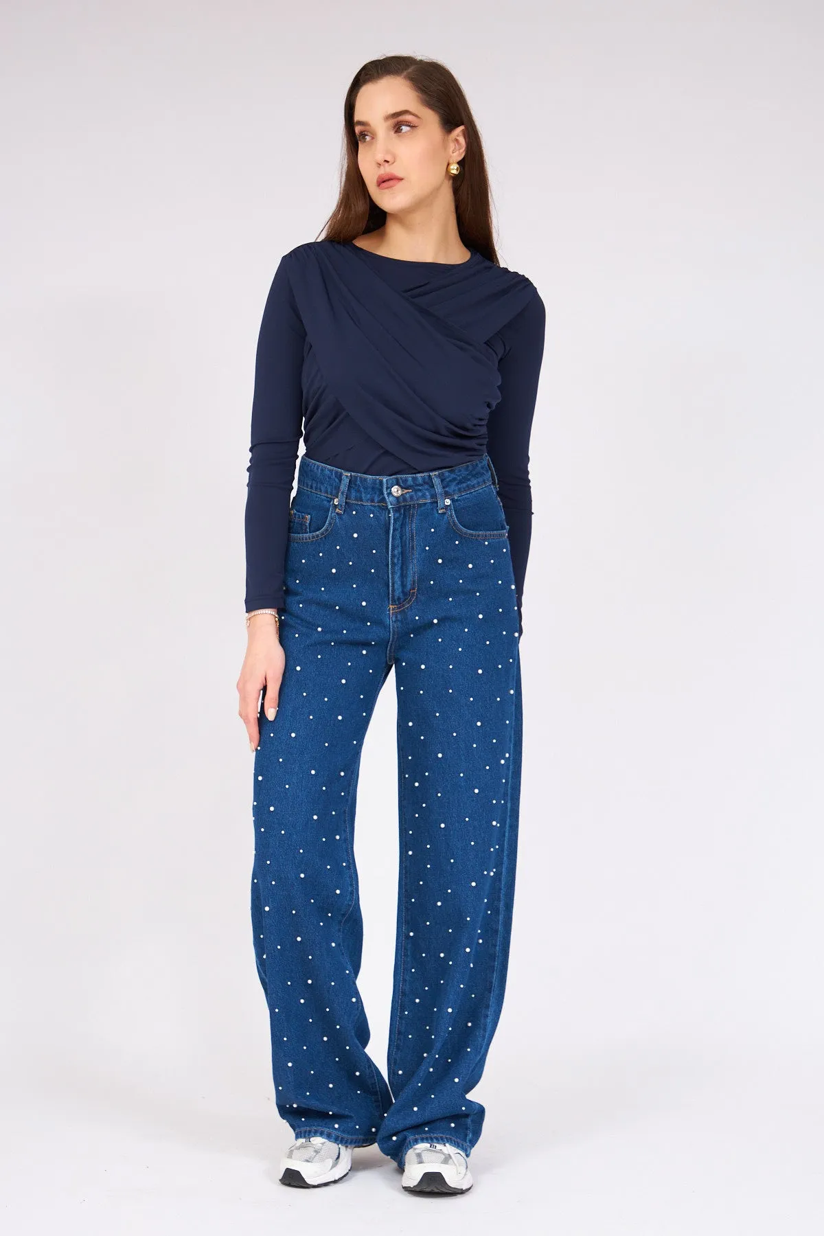Pearl Stone Jean Blue