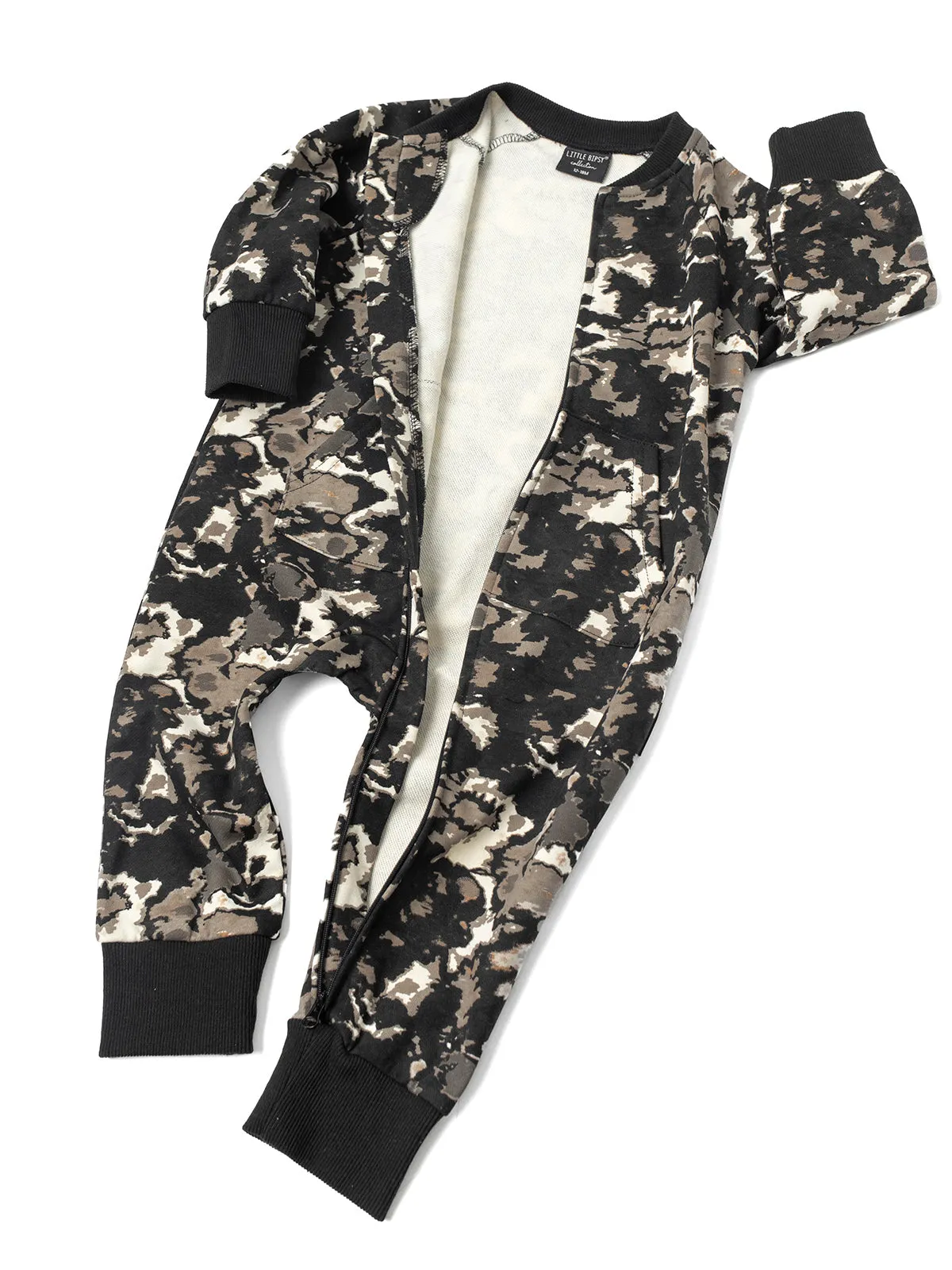 Pocket Zip Romper - Calico