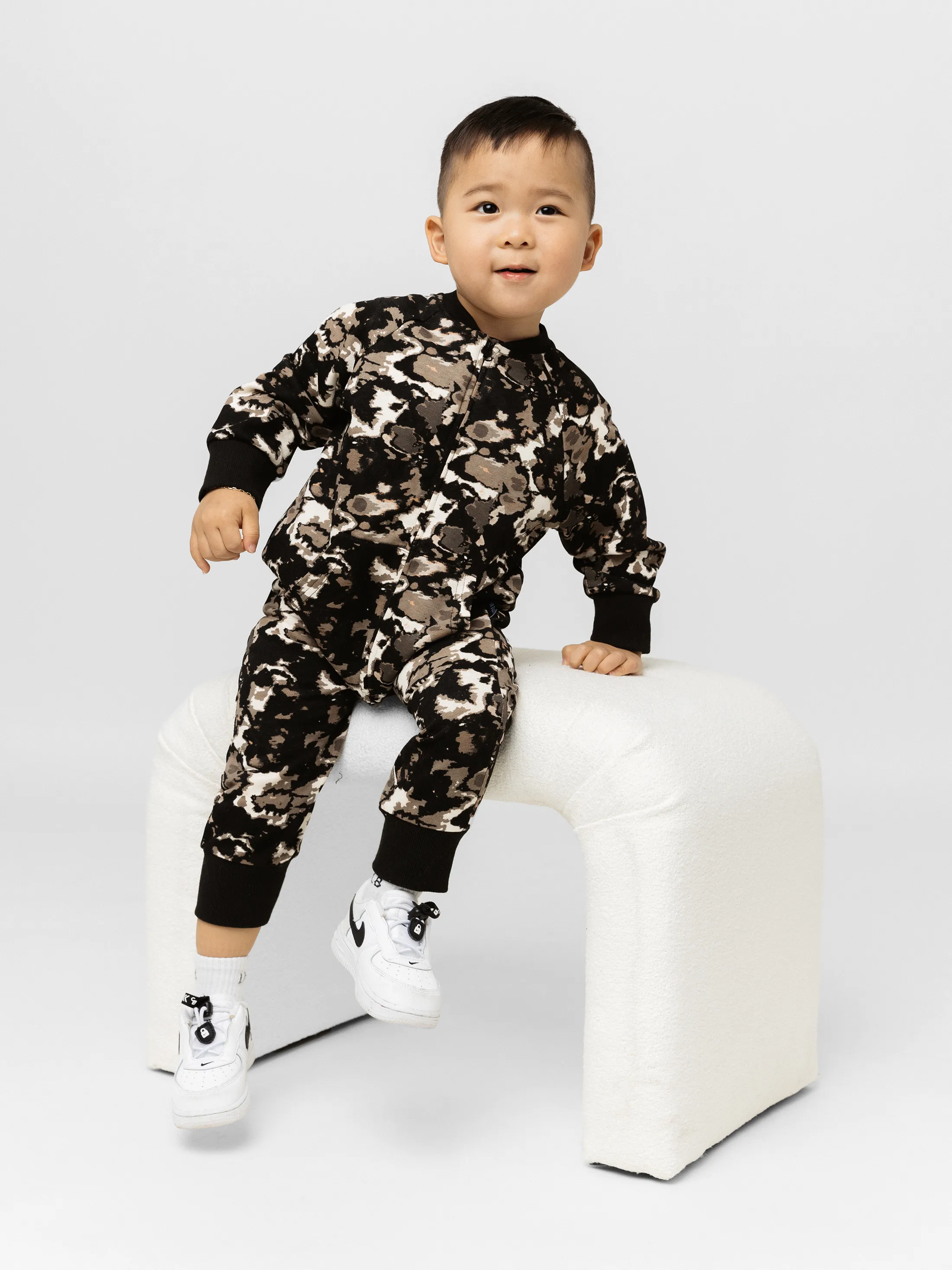 Pocket Zip Romper - Calico