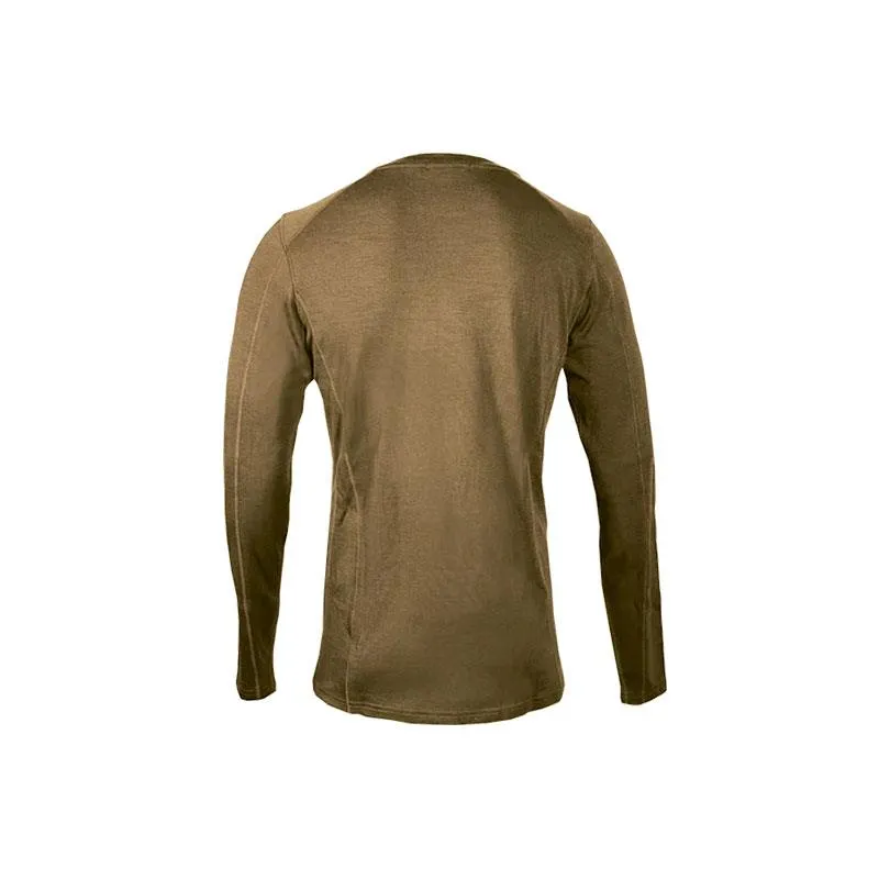 Point 6 Men's Base Layer Long Sleeve Mid-Weight Crew Neck Top Tan