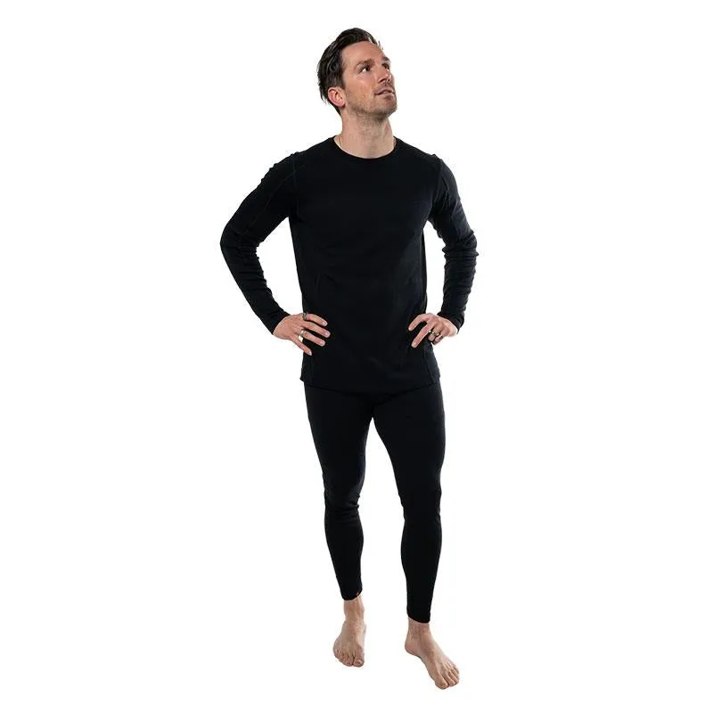 Point 6 Men's Base Layer Long Sleeve Mid-Weight Crew Neck Top Tan