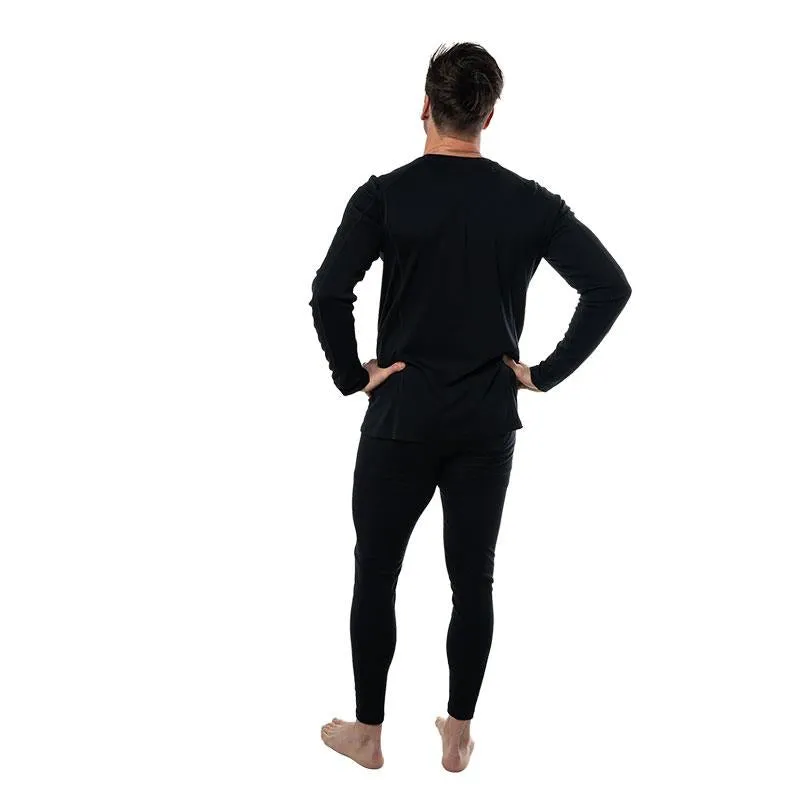 Point 6 Men's Base Layer Long Sleeve Mid-Weight Crew Neck Top Tan