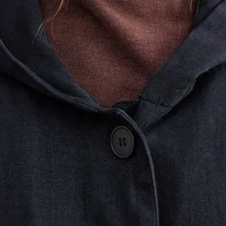 Raglan Sleeve Hooded Trench Coat