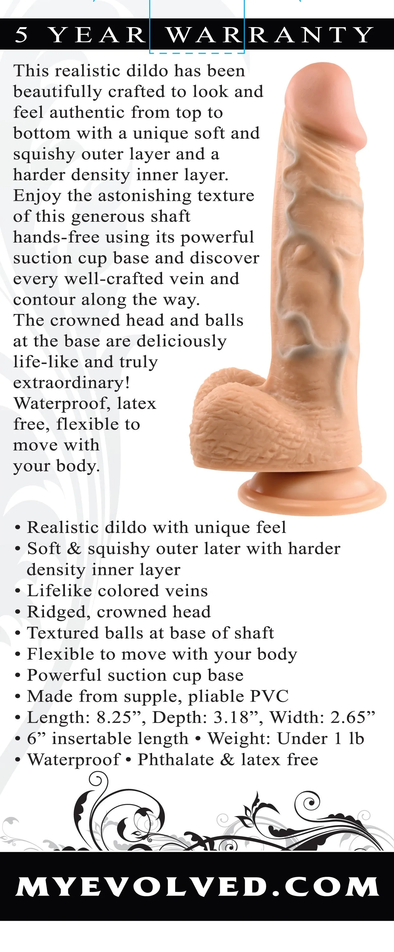 Realistic Dong - 8 Inches - Light