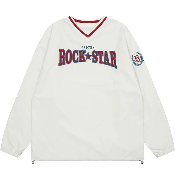 Rock Star Varsity Anorak Pullover