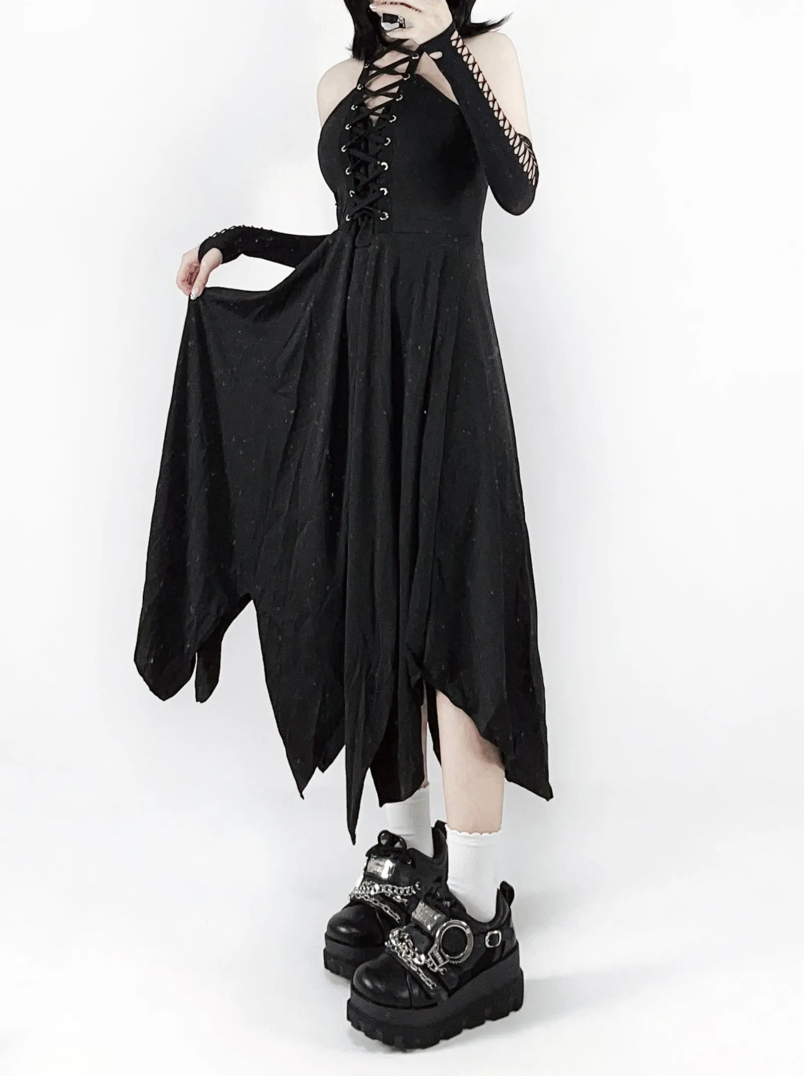 Shoes Cuff Hand Platform Metal Dark