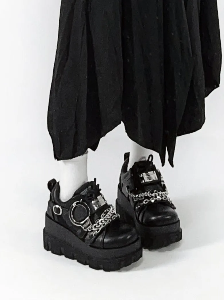Shoes Cuff Hand Platform Metal Dark