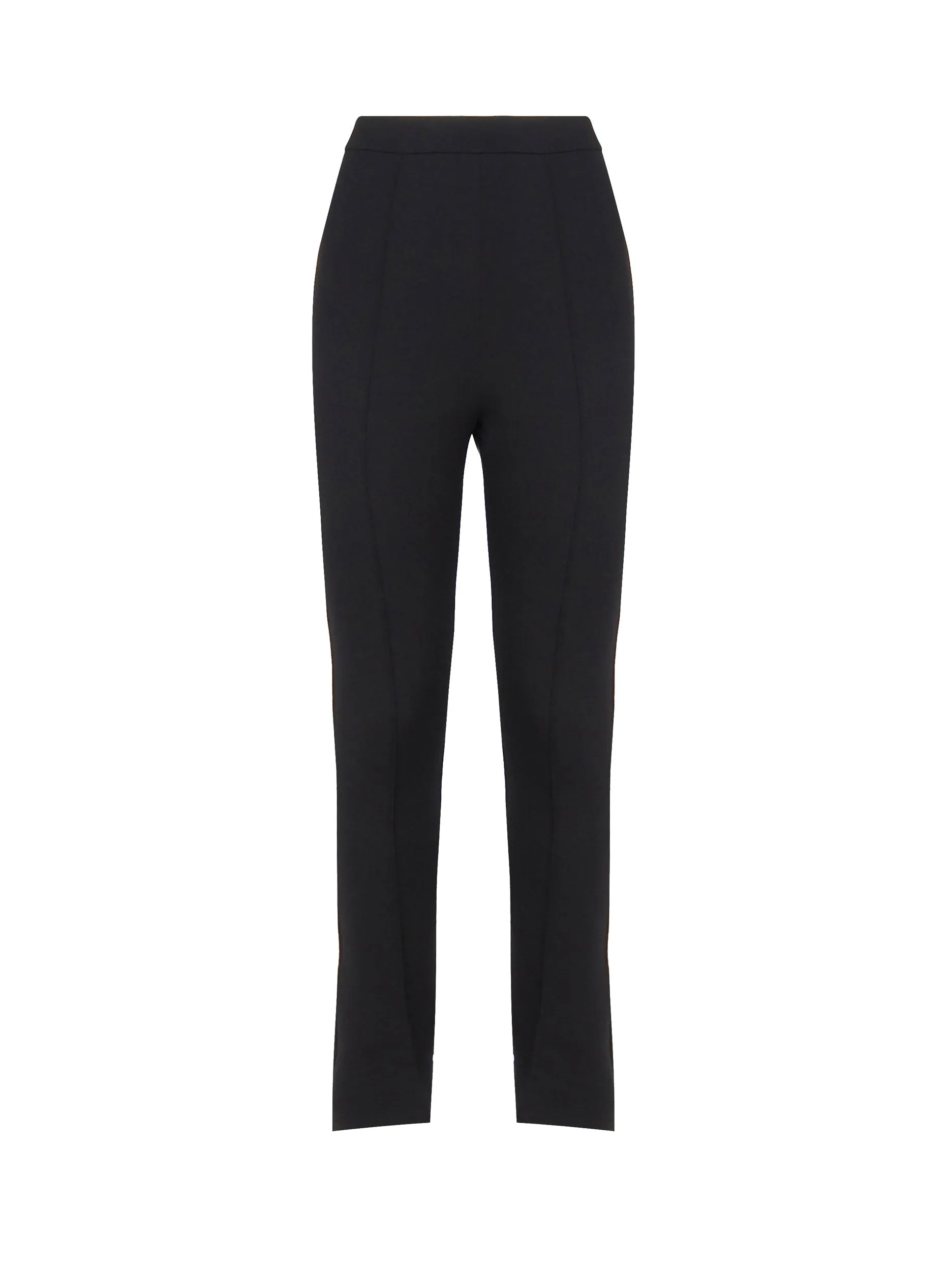 Slim Fit High-Waisted Black Trousers