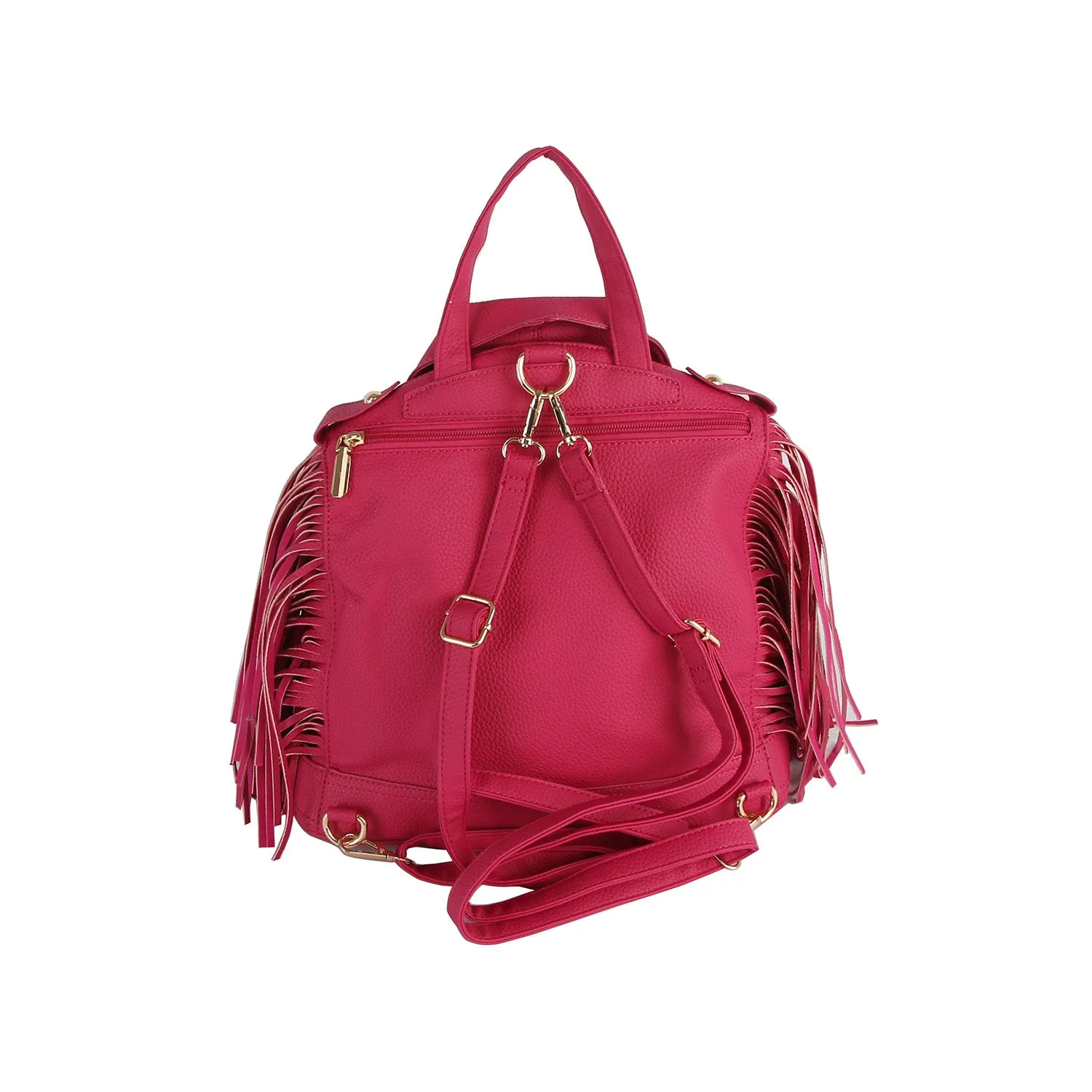 Studded Fringe Motorcycle Jacket Backpack