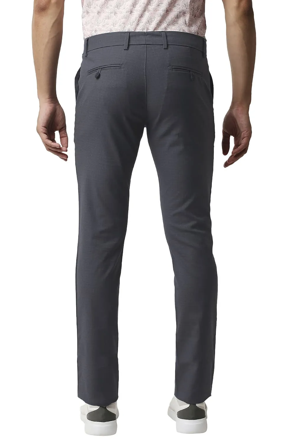 Tapered Fit Stretch Checks Trousers