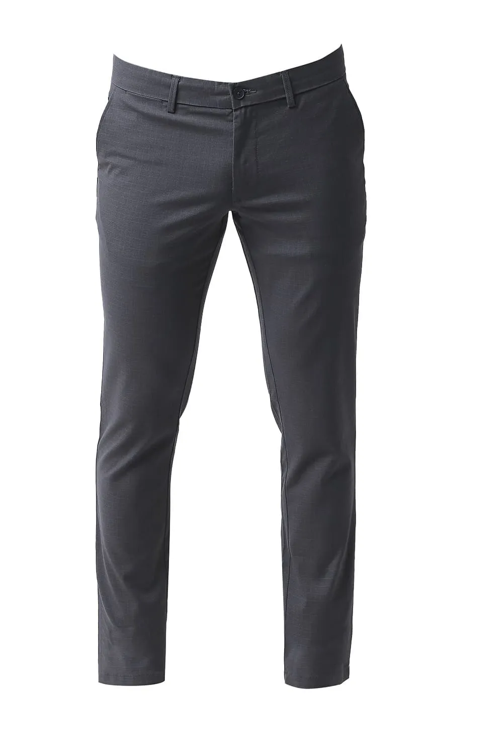 Tapered Fit Stretch Checks Trousers
