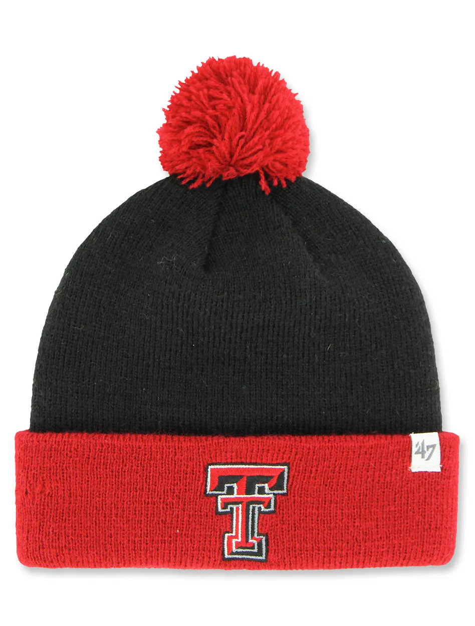Texas Tech 47 Brands "Bam Bam" YOUTH Cuff Beanie with Pom