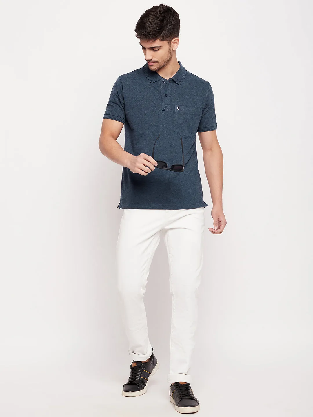 UNIBERRY Men's Solid Polo T-shirt