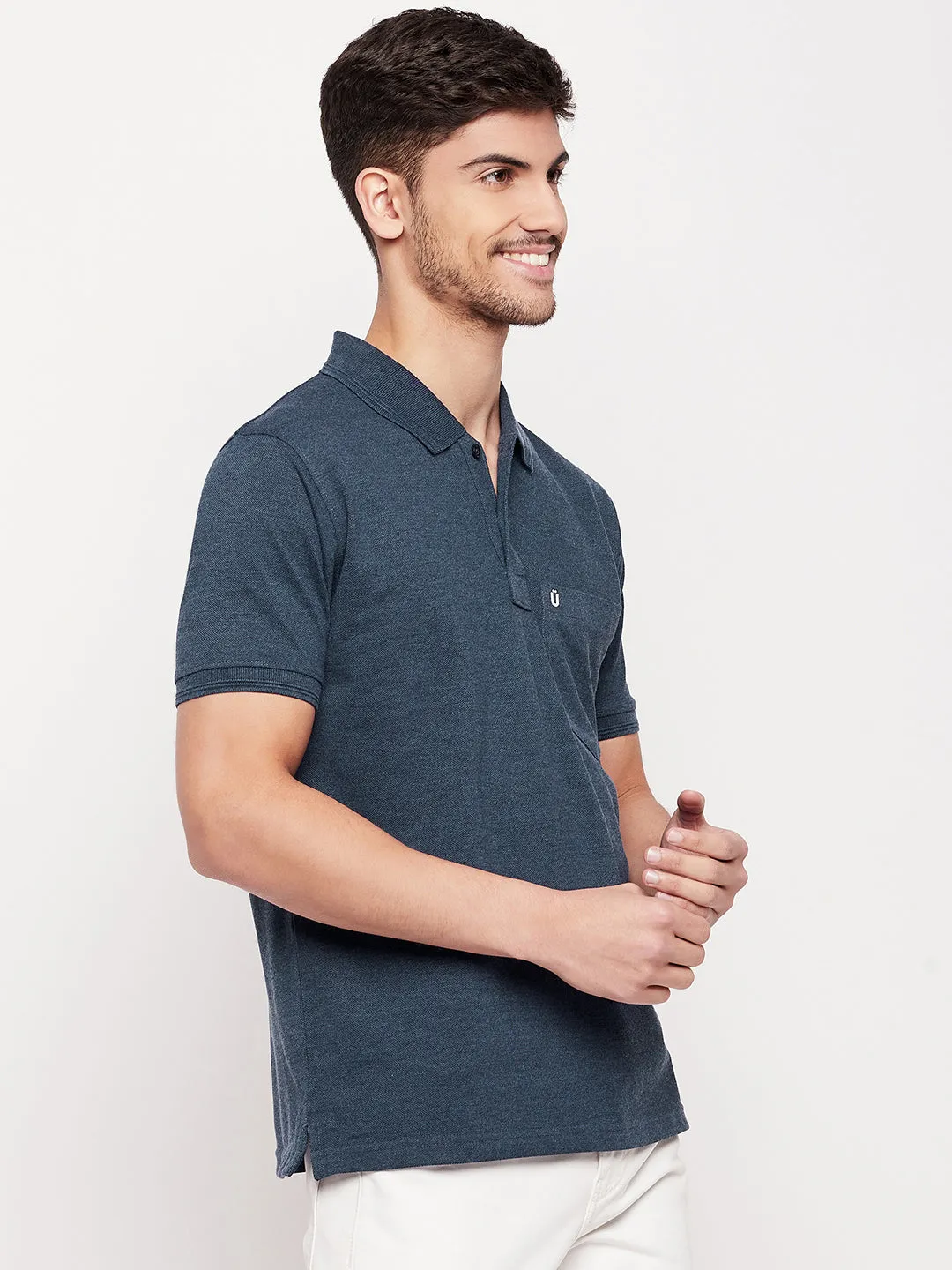 UNIBERRY Men's Solid Polo T-shirt