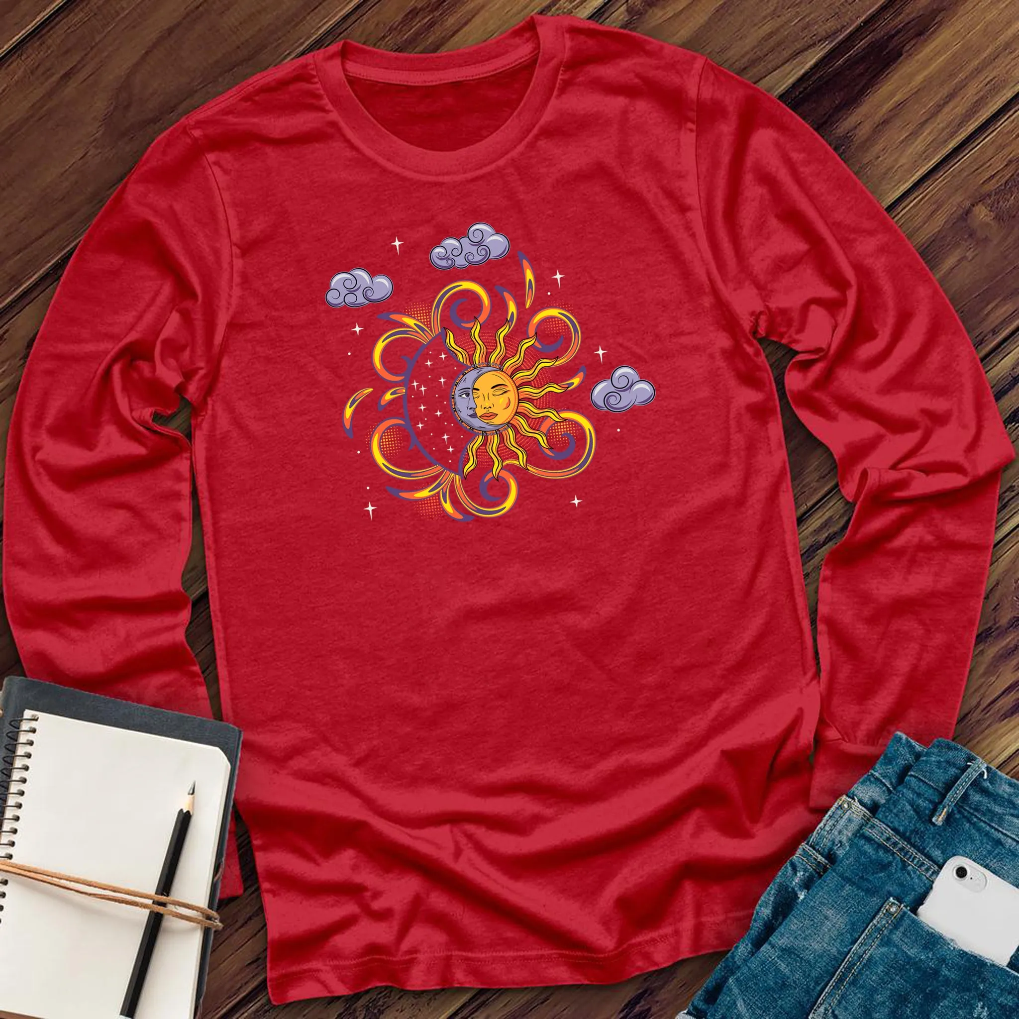 Vibrant Sun And Moon Long Sleeve