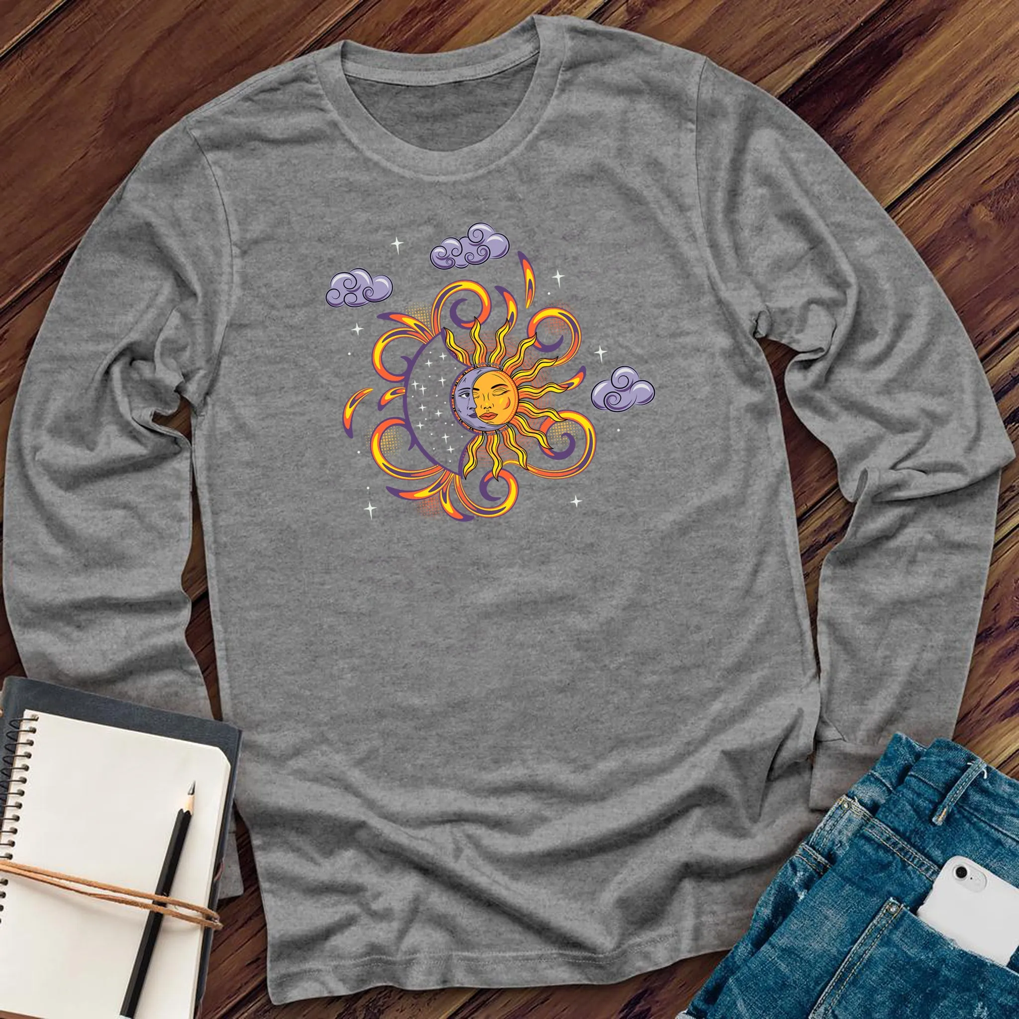 Vibrant Sun And Moon Long Sleeve