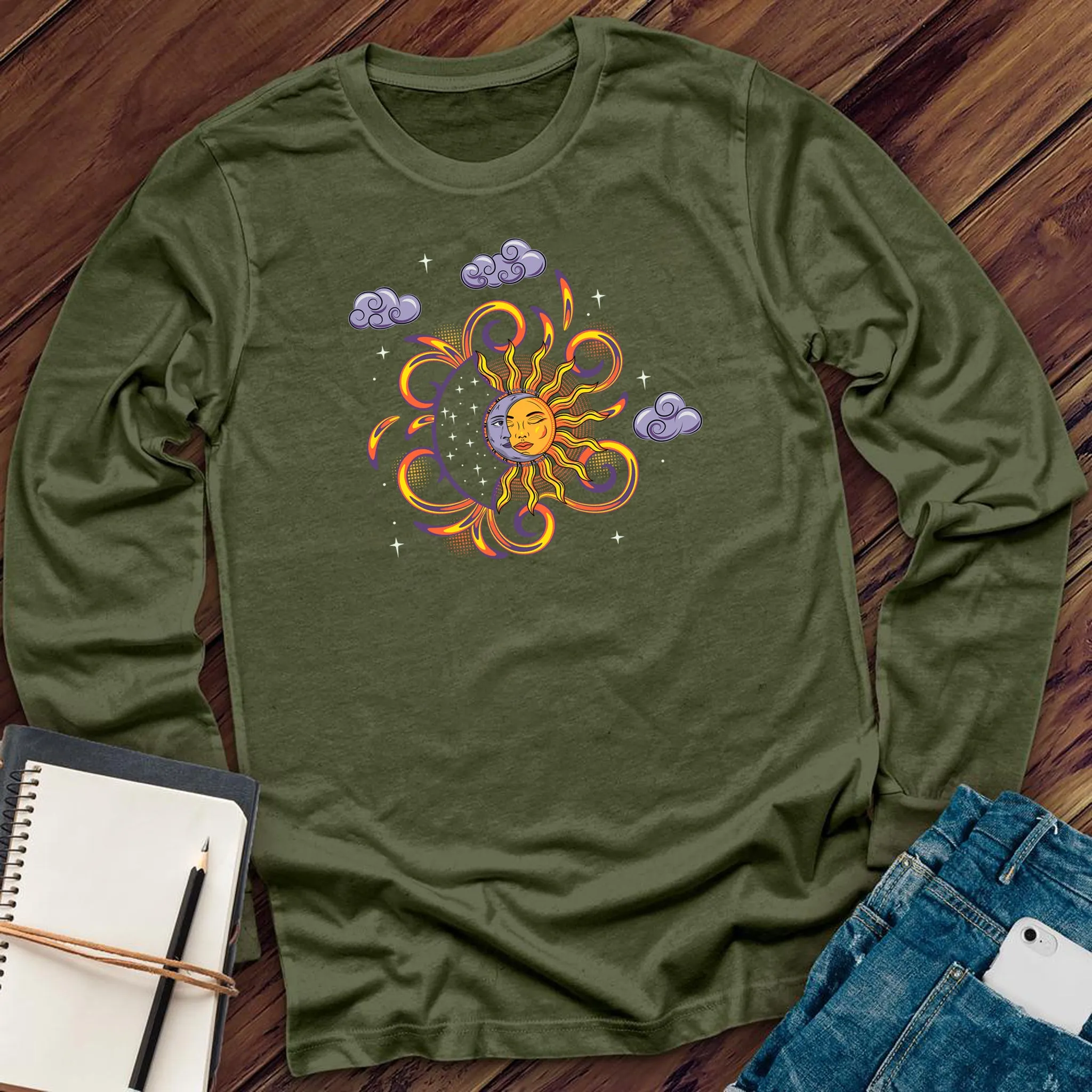 Vibrant Sun And Moon Long Sleeve