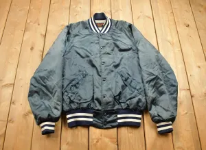 Vintage 1990s Dunbrooke Lake Mills Iowa Satin Bomber Jacket