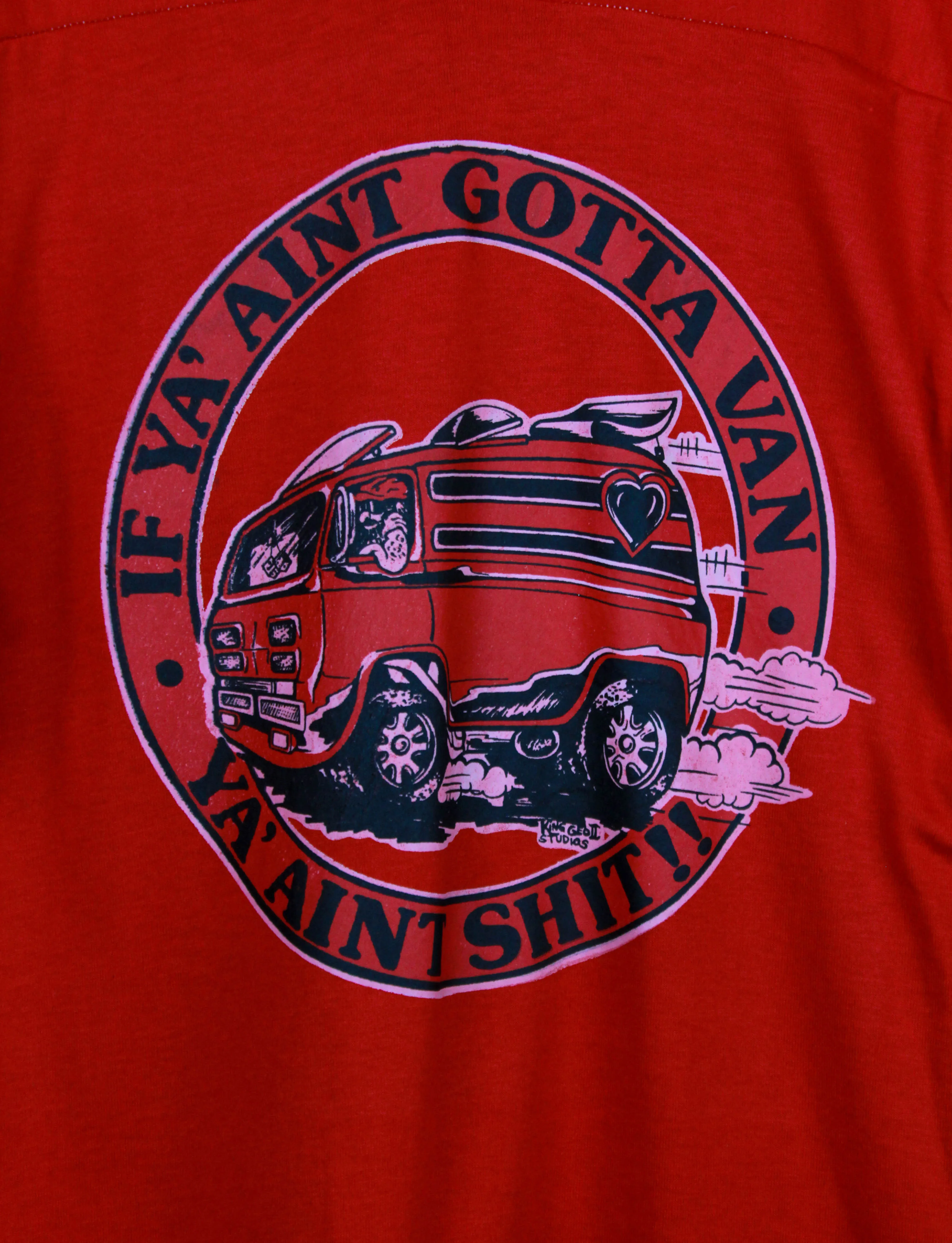 Vintage 80's If You Ain't Got A Van Graphic Shirt Iron On Transfer Long Sleeve Red Unisex Small