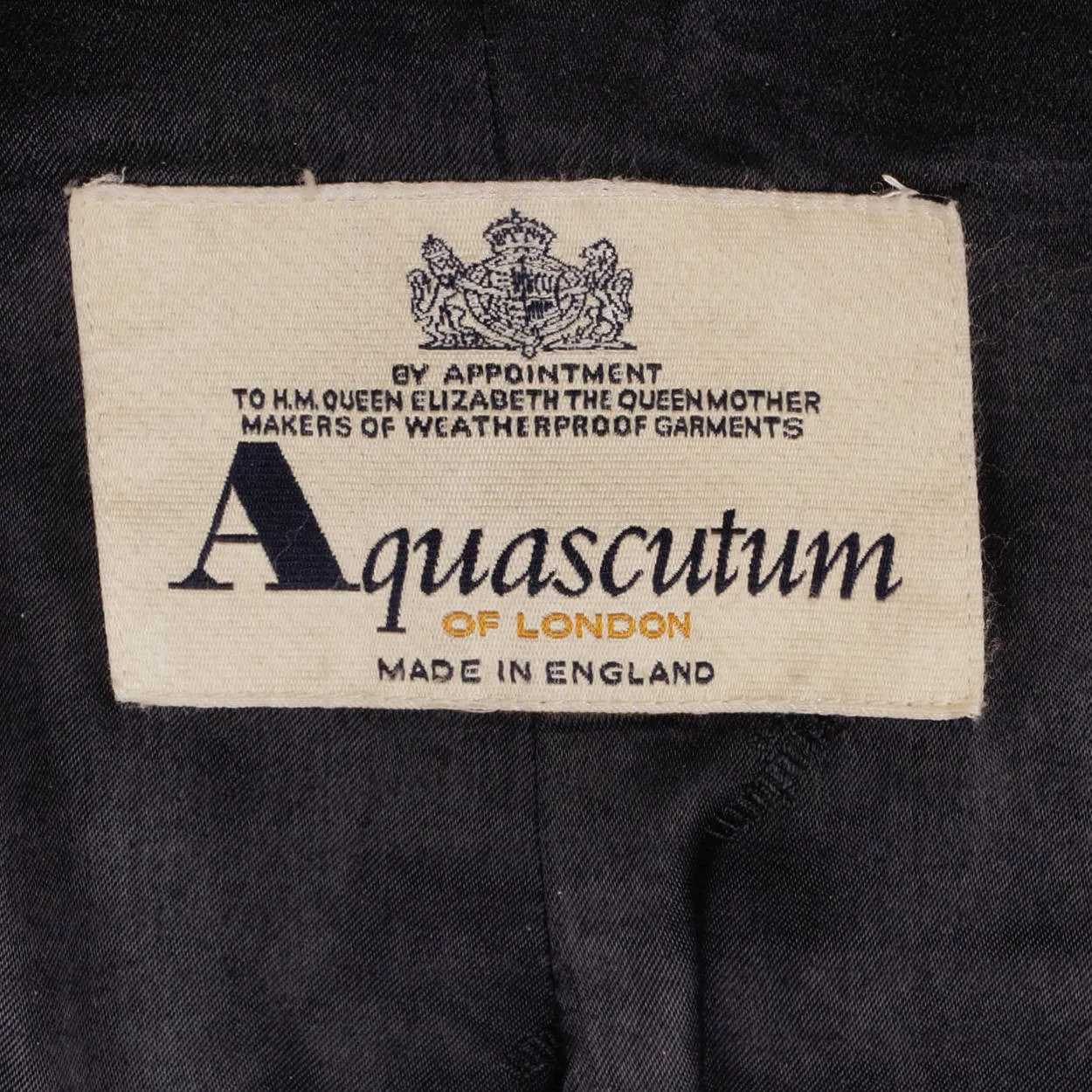 Vintage Aquascutum England Pure Cashmere Overcoat Navy Blue Coat Mens Size L