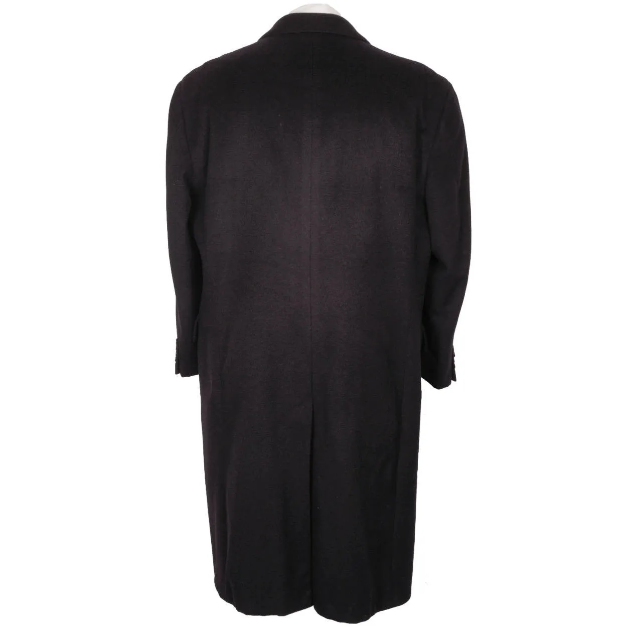 Vintage Aquascutum England Pure Cashmere Overcoat Navy Blue Coat Mens Size L