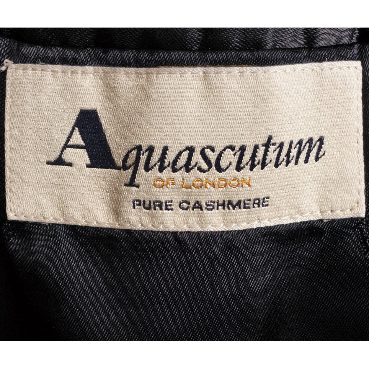 Vintage Aquascutum England Pure Cashmere Overcoat Navy Blue Coat Mens Size L