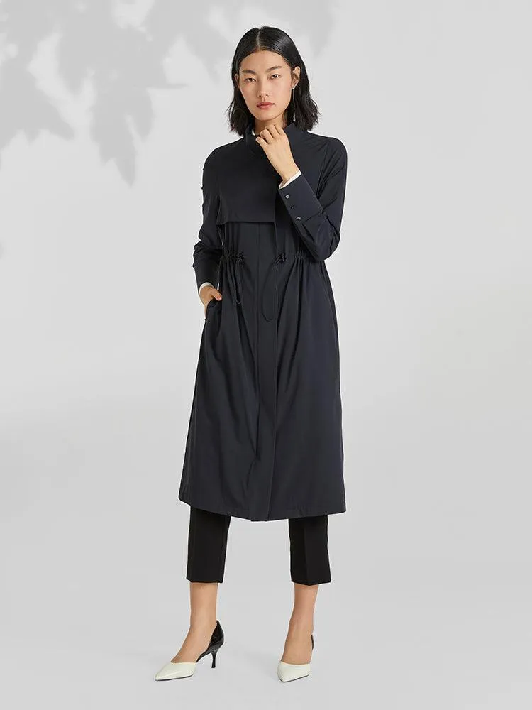 Yarn Elastic Collar Trench Coat