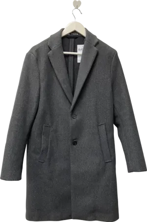 ZARA Grey Wool Blend Coat UK S