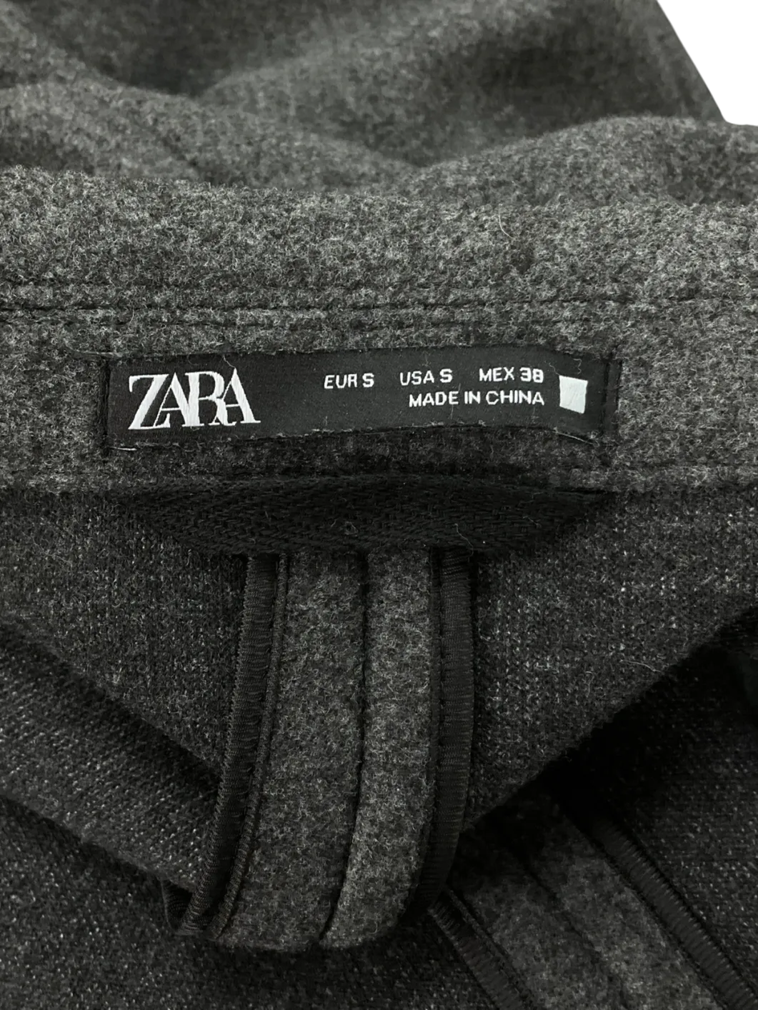 ZARA Grey Wool Blend Coat UK S
