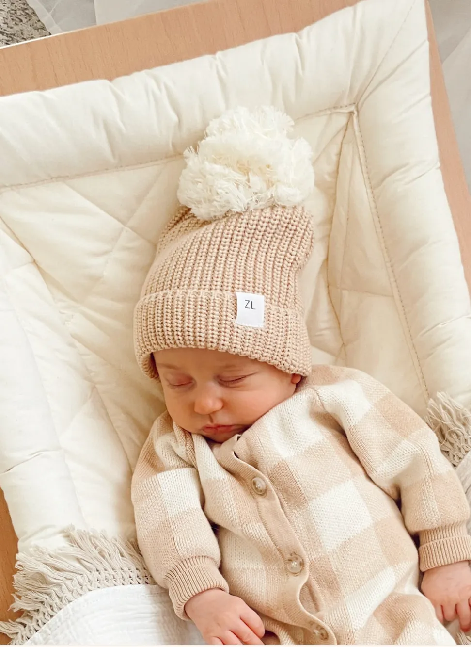 Ziggy Lou Beanie Gingham Caramel